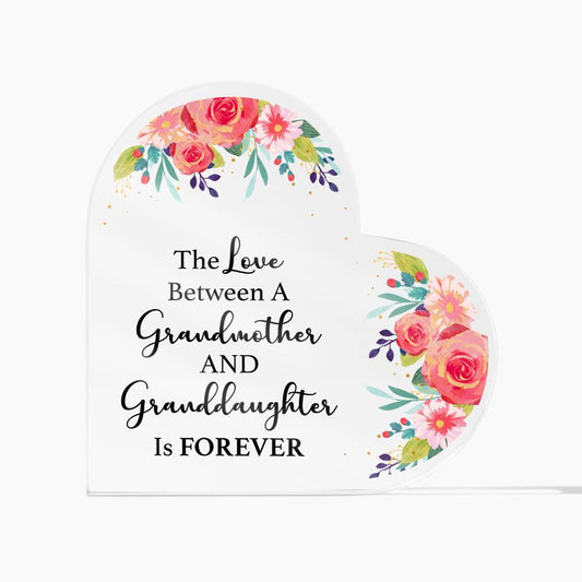 Love Between Grandmother & Granddaughter Acrylic Heart